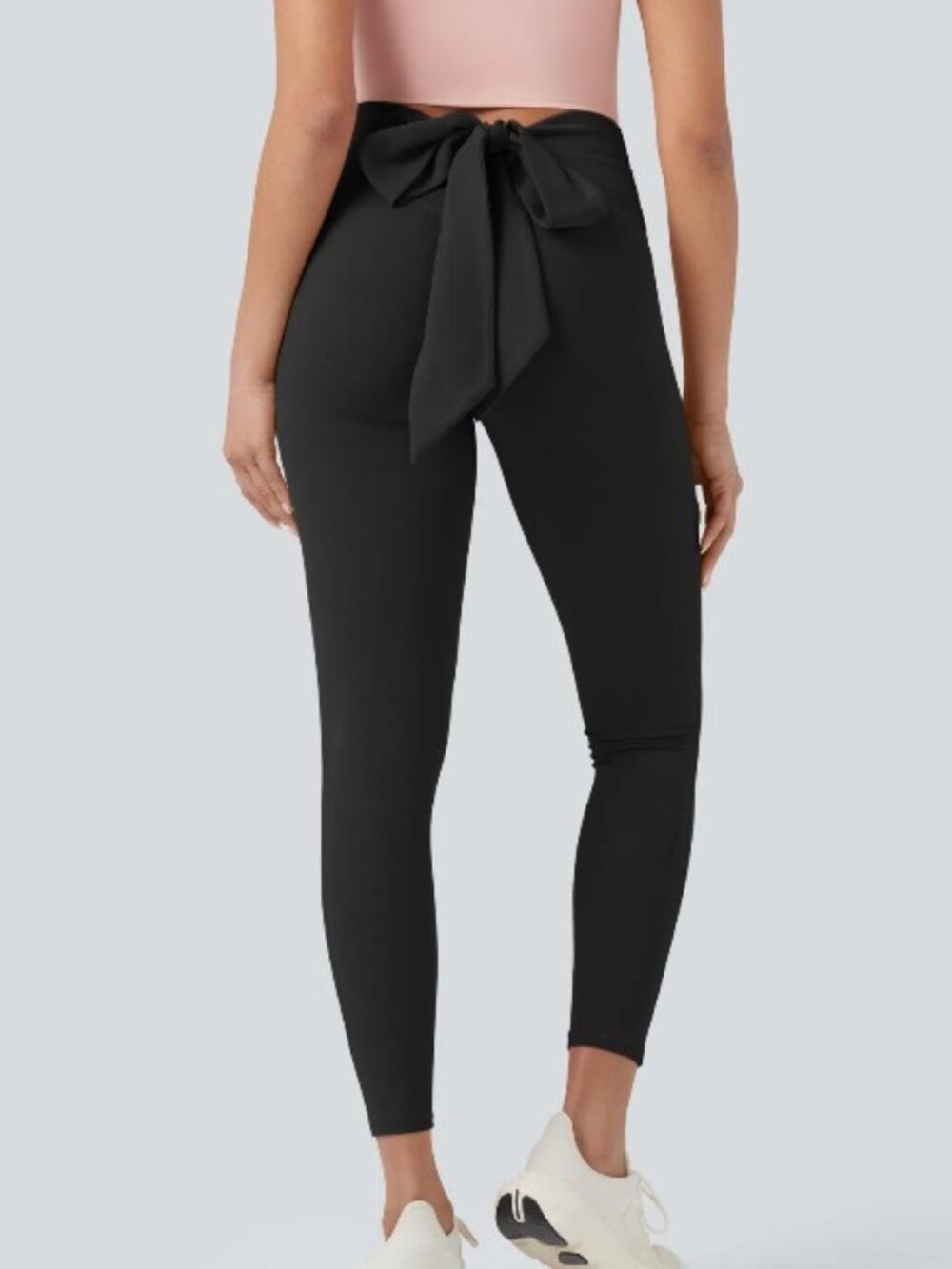 SoftlyZero™ High Waisted Tie Back Ruched 7/8 Yoga Leggings-UPF50+